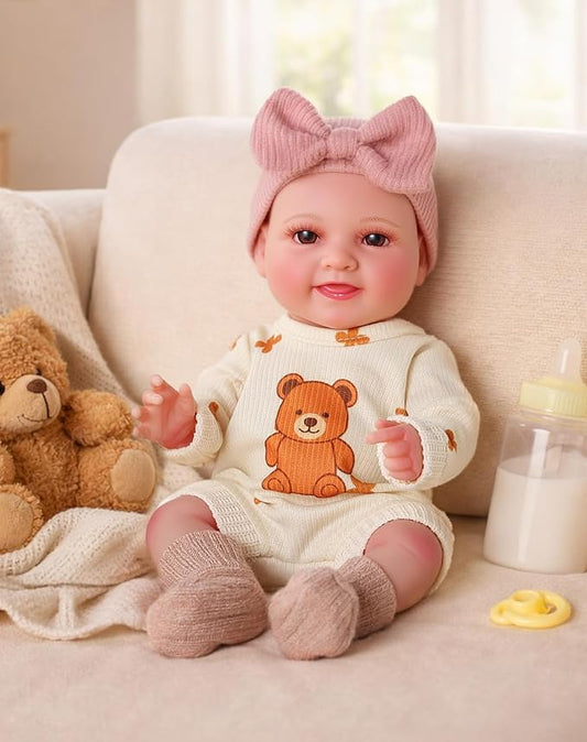 BABESIDE Baby Doll Girl - 12-Inch Realistic Baby Dolls Real Life Full Vinyl Toy with Accessories for 3+ Year Old Girls – Perfect for Pretend Play, Ideal for Birthday, Christmas