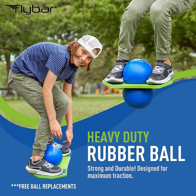 Flybar LED Pogo Trick Ball for Kids Balance Bounce Board w/Anti-Slip Deck