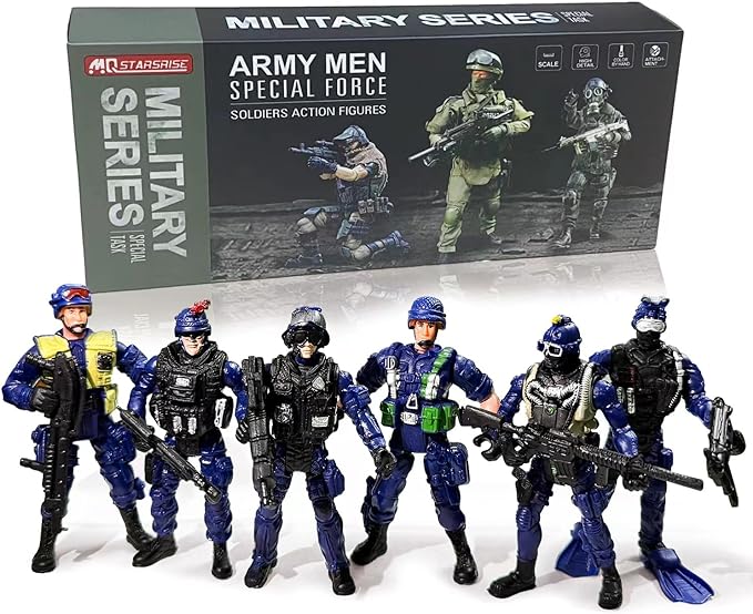Army Men Action Figures - Soldiers Toy Set for Boys Age 4-7, Military Playset with Weapons - Easter Gift or Birthday Gift