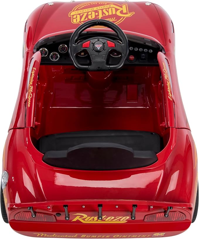 Huffy Cars Lightning McQueen 6V Ride-On Toy Car with Headlights & Engine Sounds, Foot Pedal Drive, Up to 2.5 MPH, Ages 3–7