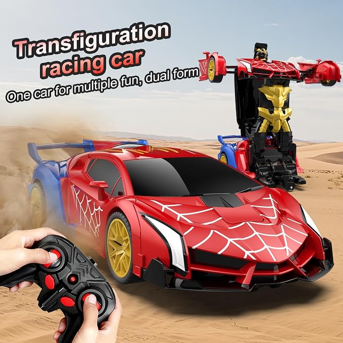Blackma Transform Rc Cars for Boys 4-7 8-12, 2.4Ghz 1:18 Scale Remote Control Car with One-Button Deformation & 360° Rotation, Birthday Christmas Gift Toys for Kids Boys Ages 3-12