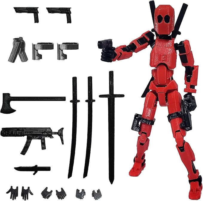 FoxVilla Assembly Completed T13 Action Figure, Titan 13 3D Printed Action Figure, 3D Printed Titan13, Assembled Dummy 13 Lucky 13 Toy Figure