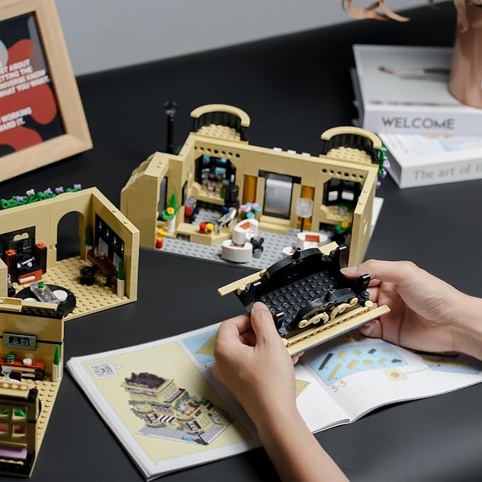 Flowers City Coffee Shop Building Set for Adutls,Architecture Building House Kit for Boys and Girls 8-14 Years 1443 pcs