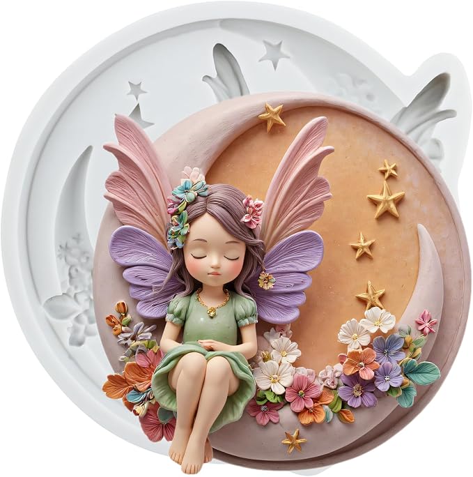 Moon Fairy Silicone Molds Butterfly Fairy Polymer Clay Mold for DIY Craft Epoxy Resin Casting Polymer Clay Tools Crafts Air Dry Jewelry Making