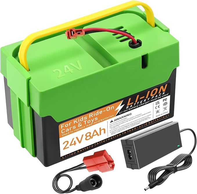 24V 8Ah Li-ion Rechargeable Battery, Replacement Battery Compatible with Best Ride on Cars Thunder UTV Kids Ride-On Car