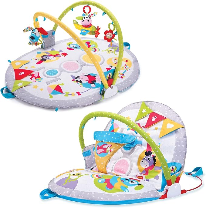 Yookidoo Baby Play Gym & Infant Mat - Lay to Sit-Up 3-in-1 Activity Center