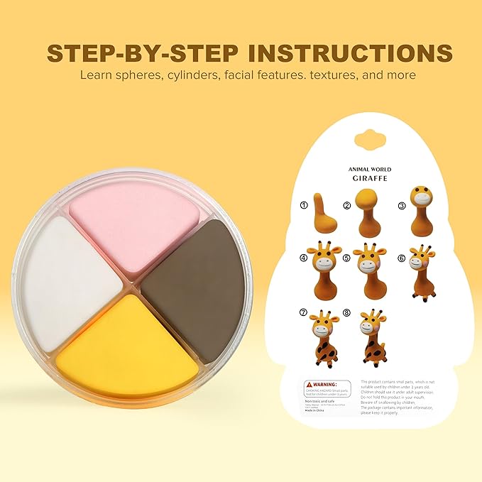 Aestd-ST Air Dry Clay Kit - Animal Theme, Modeling Clay for Kids, DIY Magic Clay with Sculpting Tools and Tutorials, 12 Boxes Molding Clay, Soft & Non-Sticky, Arts and Crafts Gift for Kids