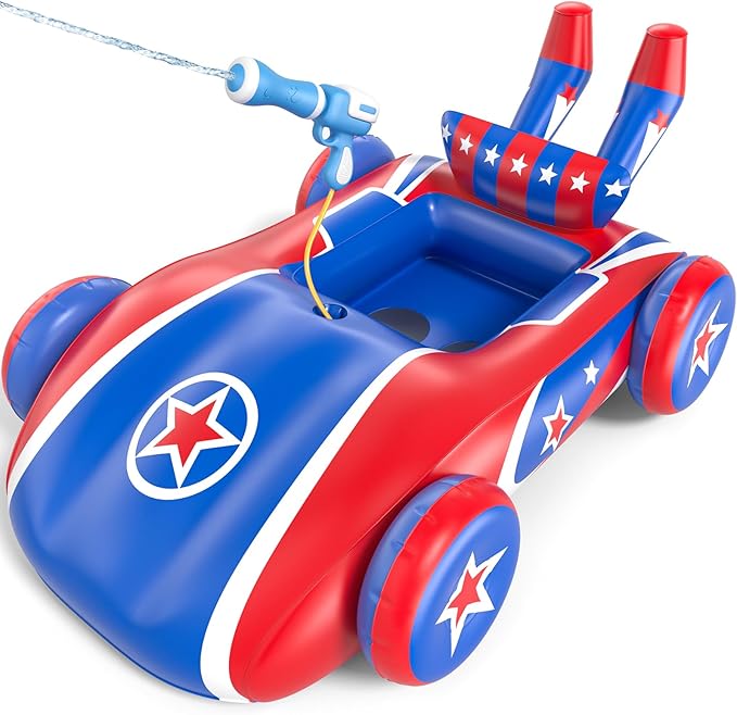 Kids Pool Floats with Water Gun, Toddler Inflatable Pool Toys for Kids Age 3-8 Years Old, Summer Outdoor Water, Beach, Swimming Pool Toys Gift for Girls