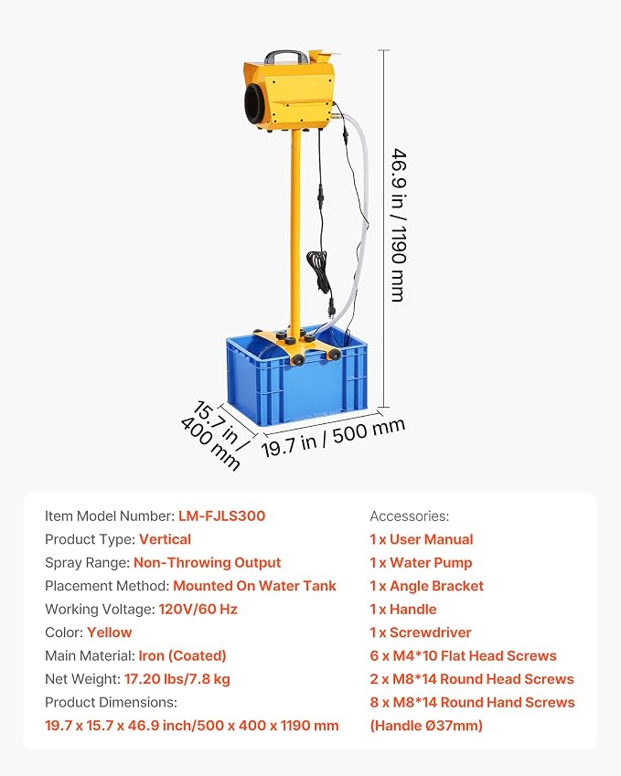 VEVOR Foam Machine, Adjustable Angle Control Foam Cannon Party Machine, Bubble Cannon with 21QT Water Tank, Stable Vertical Design, Dense Foams Maker for Gatherings, Celebrations & Party