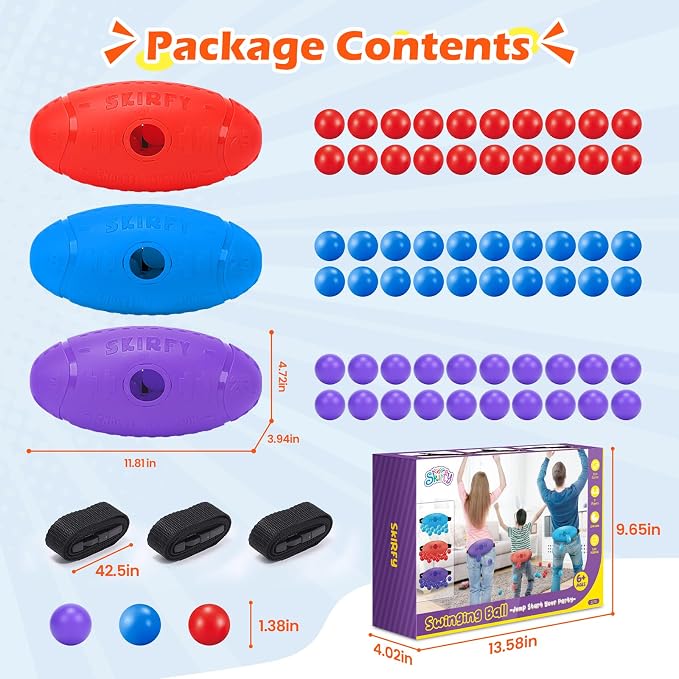 3 Pack Valentine's Shaking Swing Balls Set for Kids Adults, Outdoors Indoors Birthday Games Toy with 60 Balls, Carnival Bachelorette Party Games for Boys and Girls, Lawn Minute to Win It for Kid