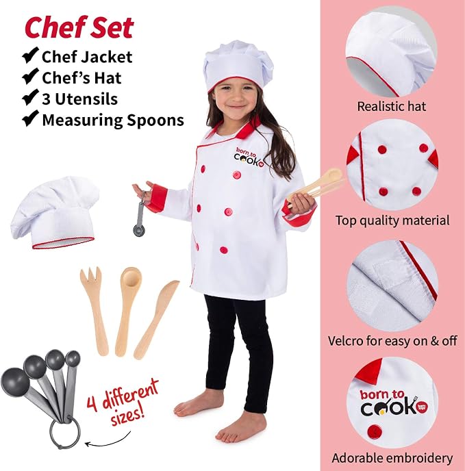 Born Toys 3-in-1 Toddler Dress Up Clothes for Boys & Girls Ages 3-7, Pretend Play Career Outdoor Adventure Set