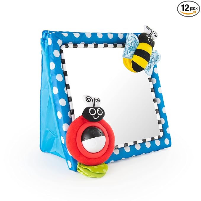 Sassy Tummy Time Floor Mirror, Developmental Baby Toy, Newborn Essential, Great Shower Gift, 0+ Months (Pack of 12)