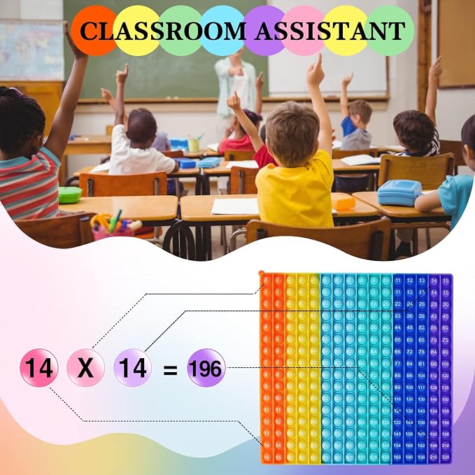 Multiplication Game Sheet DK-SIMINA Pop Fidget Math Toy 15x15 P0PP Fidgety Toy Bubble Pressure Relief Fidgety Game Multiplication Learn Math Bubble Multiplication Table Flash Cards