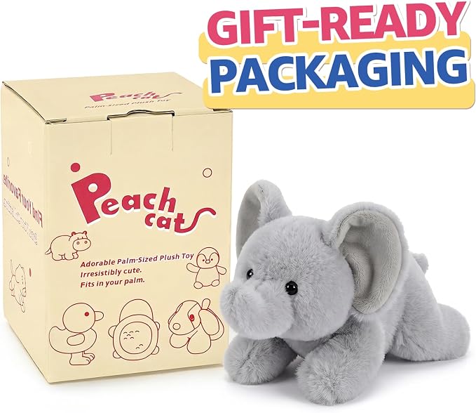 PEACH CAT Elephant Stuffed Animal Cute Plushies Small Plush Toys Birthday Gifts for Girls Boys Kids