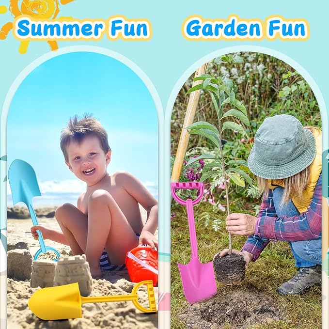 Big 16" Thick Beach Sand Toy Shovels for Kids Adults, Jumbo Scooping Spade Toys Kit Sandbox Toy for Yard Garden Lawn Play Sand, Outdoor Gardening Digging Tool Sturdy Gift Set for Boys Girls 3 Pack