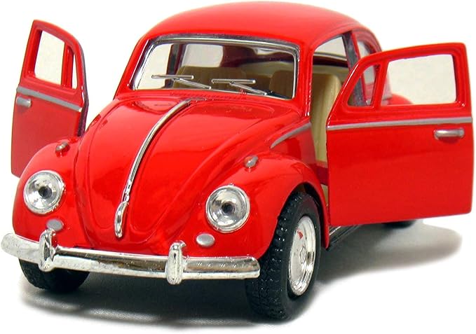 KiNSMART - 1967 Volkswagen Classic Beetle 5 Inch 1:32 Scale Die Cast Metal Model Toy (Red)