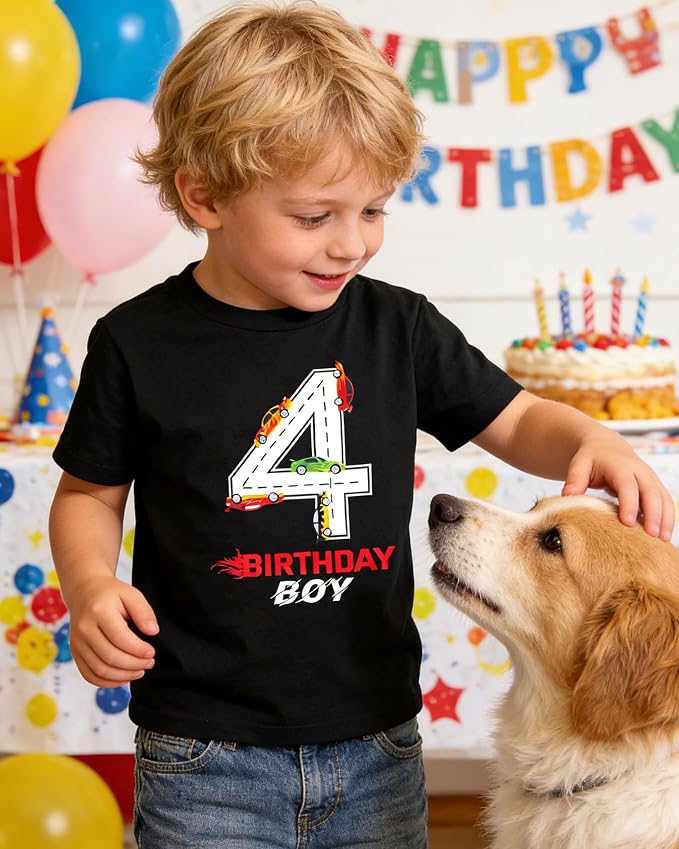 Lovekider 2-5 Years Birthday Boy Shirt Construction Party T-Shirts Excavator Cotton Short Sleeve Tee Dark Grey
