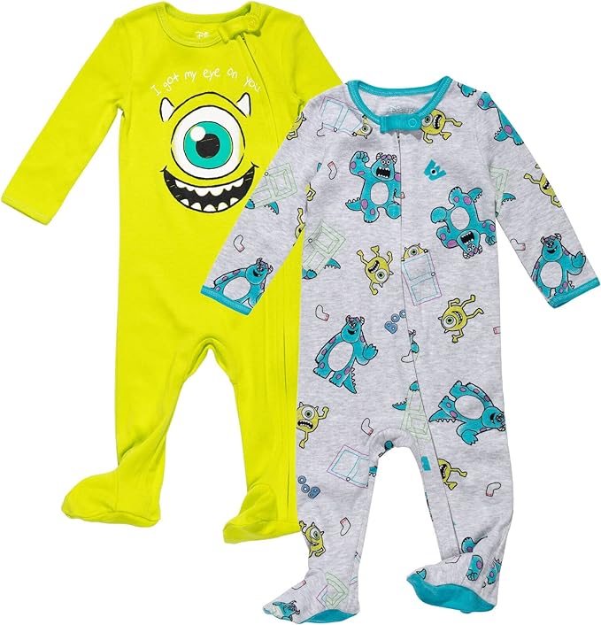 Disney Baby Boys' 2-Pack Footed One-Piece Sleep N' Play Newborn to Infant