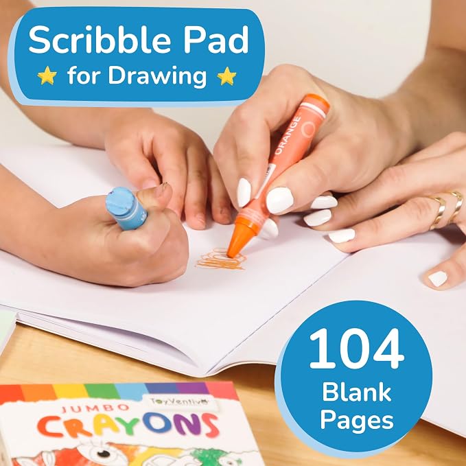 Coloring Books for Toddlers 1-3 with Large Pages & Crayons for Toddlers 1-3, Boys Coloring Book Set Featuring Letters, Numbers, Shapes, Animals & Food Activities, 2 Year Old Workbook Set in Blue Box