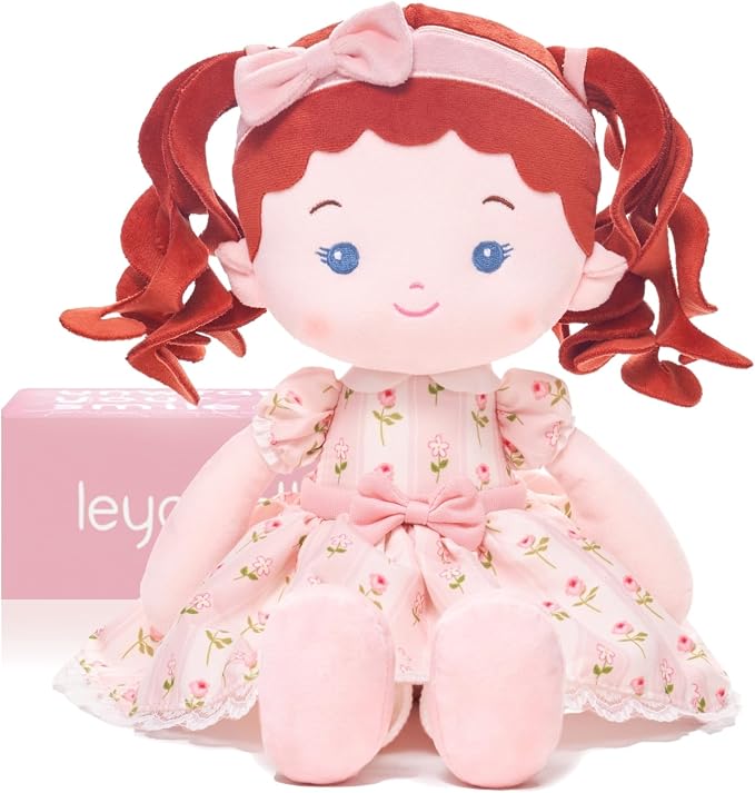 LeyaDoll Soft Baby Doll Toys (16''), My First Baby Rag Doll for 1 Year-Old Girl Birthday Gift, Christmas Plush Toys Gift for Toddler Kids Infants -Princess Maeve