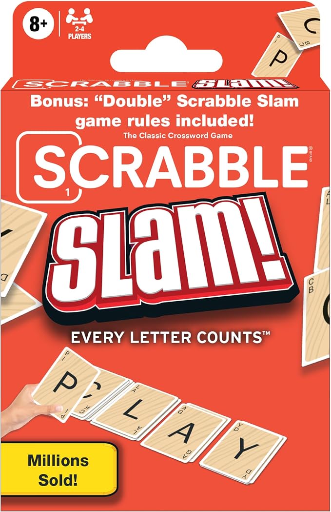 Winning Moves Scrabble Slam, Fast Paced Card Game of Scrabble Games USA | The Original 2000's Mega Hit, Fast-Paced Card Game Version of Scrabble