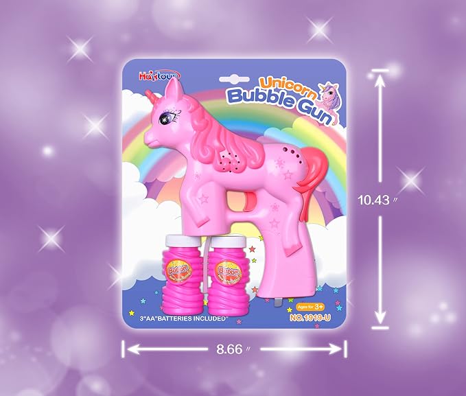 Pink & Pink Unicorn Bubble Guns for Kids – Automatic Bubble Machine Blower Toy | Cute Bubble Blaster for Toddlers, Boys & Girls | Outdoor Play, Birthday Party & Summer Fun