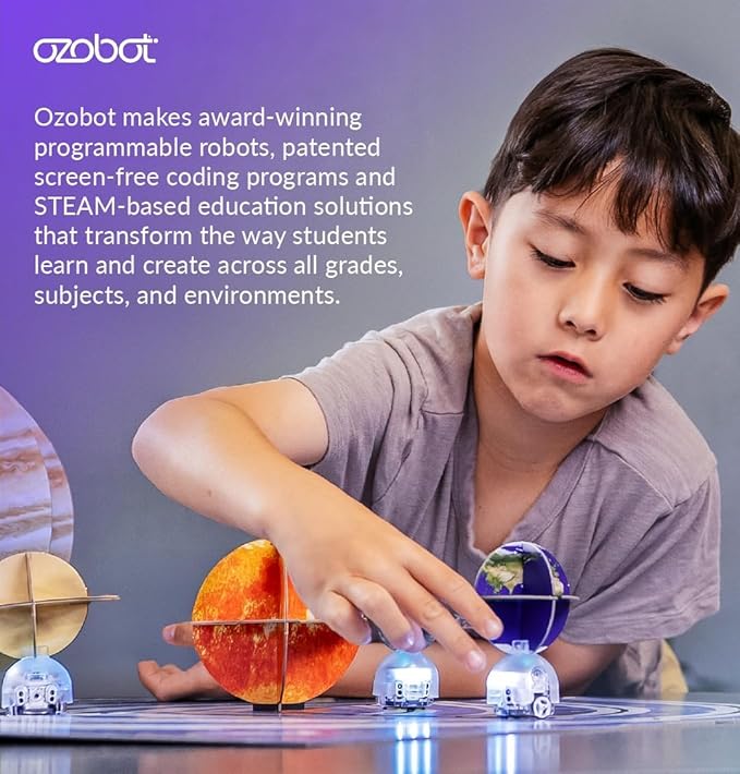 Ozobot Evo Classroom Kit (6 Bots): Professional STEM Education Set for Grades K-12, Includes 18 Robots, Charging Cradle, Color Code Markers, and Access to 700+ Lesson Plans for Teachers and Schools