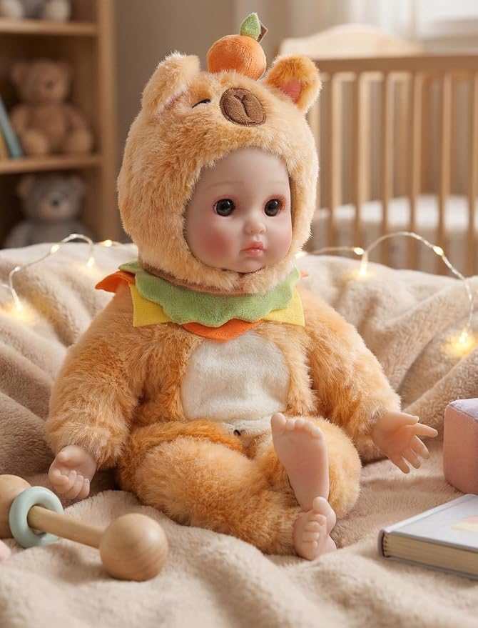 Baby Dolls, 15 Inch Realistic Soft Body Baby Doll Real Life Baby Dolls with Accessories, for 3+ Year Old Girls, Pretend Play, Collection, Gift-Ready (15", Orange)