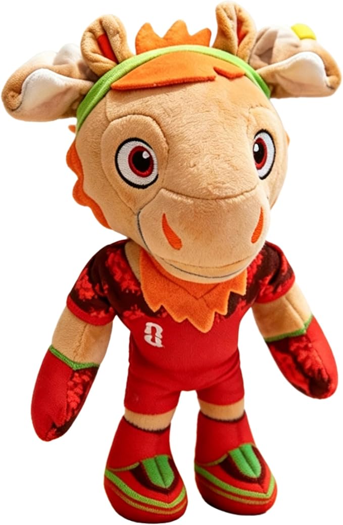 World Cup Mascot 2026, 12" Maple the Moose Plush Toy, Soft Stuffed Animal Mascot, Official Licensed Collectible Game (Maple)