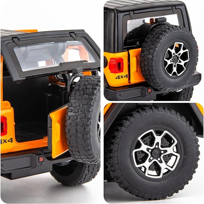 WAKAKAC Compatible for 1/32 Alloy Diecast Pull Back Model Car Collectible Gift with Light and Sound Toy Vehicle for Kids Boys Girls Toddler Christmas Birthday Gift Orange