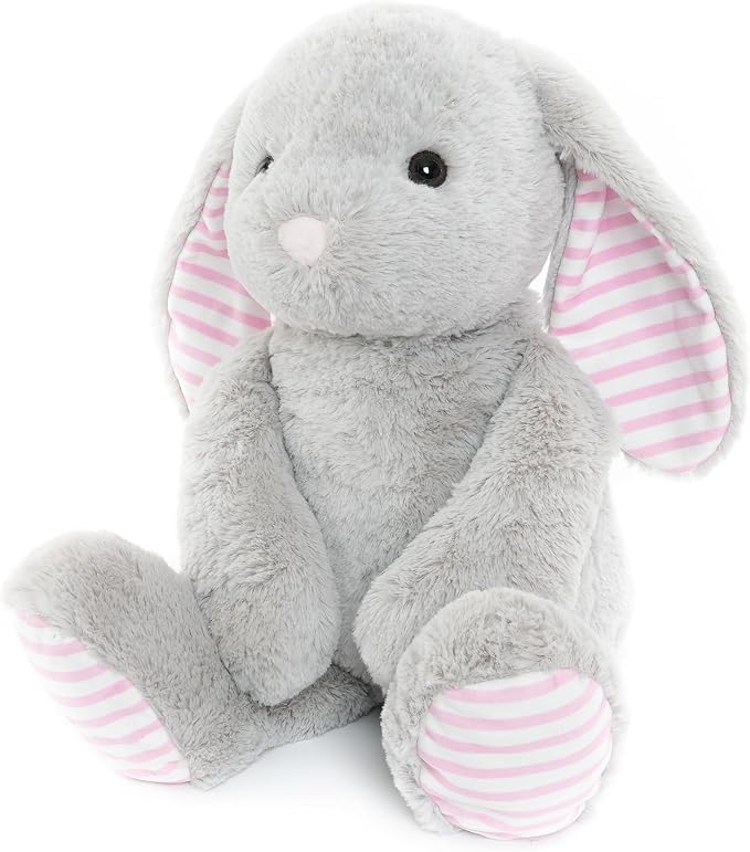 WEIGEDU Gray Bunny Rabbit Stuffed Animals Plush Toys for Kids Girls Boys Baby Birthday Bedtime Gift, 17.7 inches
