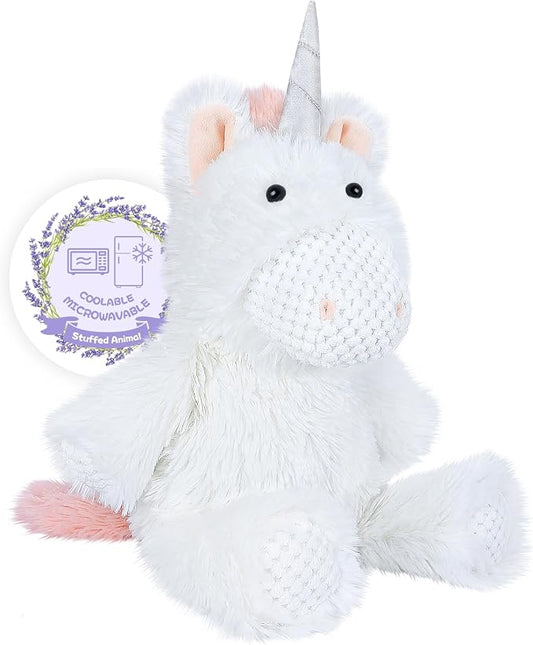 SuzziPals Coolable Warmable Unicorn Stuffed Animal, Microwavable Stuffed Animals Heating Pad for Soothing & Relaxation, Lavender Plushies for Stress Relief, Stuffed Unicorn Gifts for Girls
