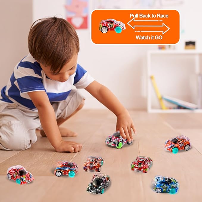 100 Pcs Mini Pull Back Cars, Small Cars for Toddlers, Easter Basket Stuffers, Treasure Box Toys for Classroom Prizes, Pinata Stuffers, Goodie Bags Stuffers for Kids