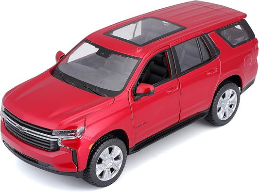 Maisto M31533 Chevy Tahoe 1/24 Red Plastic Miniature Vehicle for Children from 3 Years Old Ideal for Stimulating the Imagination and Creativity of Little Ones.
