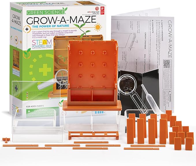 4M: Green Science - Grow-A-Maze - DIY Mini Plant Growth Lab, Customizable Maze, Assemble-Plant-Observe The Power of Nature, STEAM Project, Kids 5+