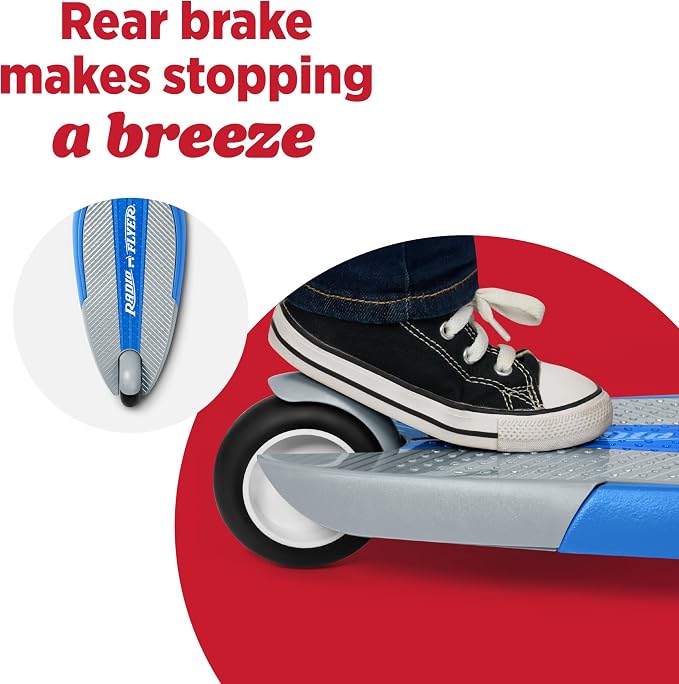 Radio Flyer My 1st Scooter, Blue, for Kids 2-5 Years Old, Extra Wide Base for Balance, 2 Front Wheels for Added Stability, Easy to Use Foot Brake, 3 Wheel Scooter for Kids (Amazon Exclusive)