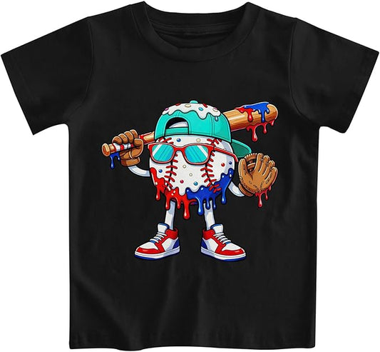 Lovekider Cotton Shirt for 3-6T Boys Truck Dinosaur Toddler Kids T-Shirt Short Sleeve Excavator Construction T-Rex Tee Shirts
