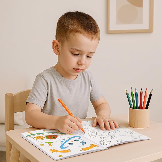 ZICOTO Fun Coloring Books for Kids Set of 3 - Exciting Dinosaur, Space & Trucks Coloring Book for Boys Ages 4-8 - Easy to Color Gift for Travel with Cute Themes for Your Creative Little Toddler 1-3