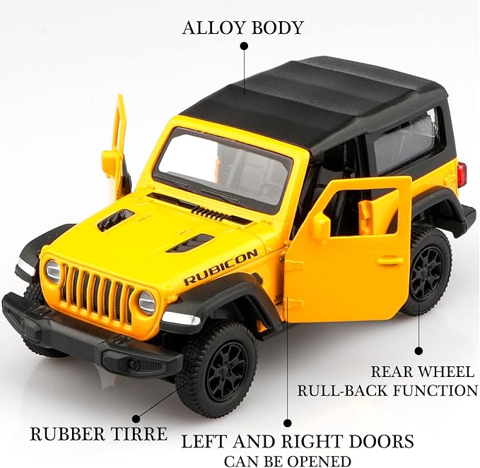 TOKAXI 1/36 Scale Jeep Wrangler 2dr Diecast Car Models,Pull Back Vehicles Toy Cars,Cars Gifts for Boys Girls