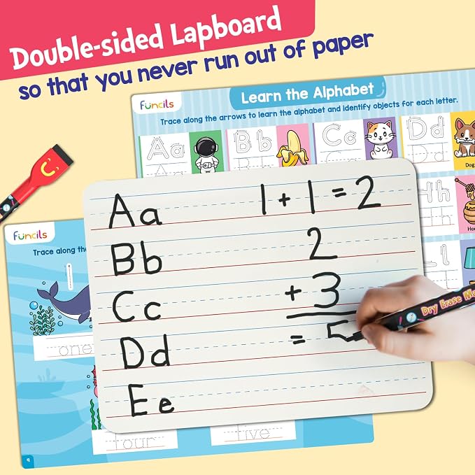 Learn to Write for Kids - Educational Toys & Games, Preschool & Kindergarten Learning Activities, Writing Practice Book, Birthday Gifts for Girls and Boys for Ages 3, 4, 5, 6 Year Old