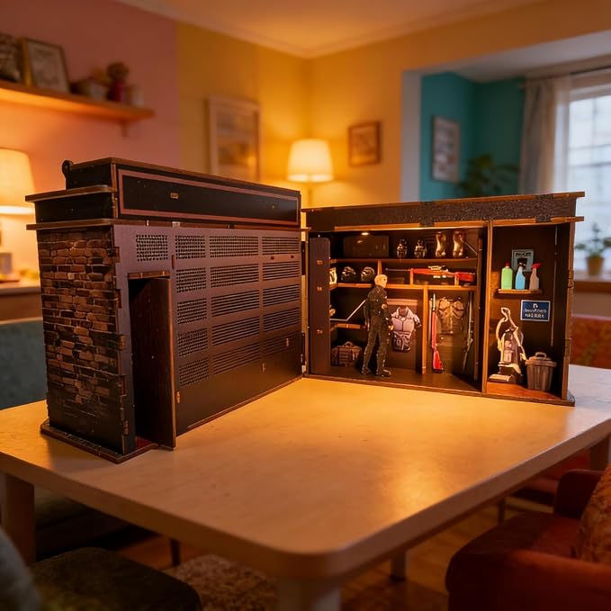 Book Nook Kit LED Wooden Miniature Suit Shop, 3D DIY Dollhouse Assembly Model with Crafted Interior, Creative Hobby Building Set for Adults