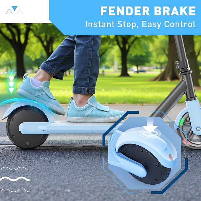Hiboy ES1 Electric Scooter for Kids Ages 4-10, LED Light-Up Wheels & Side Lights, 5MPH Safe Speed, Easy Control, Safety Kids Scooter, UL Certificate