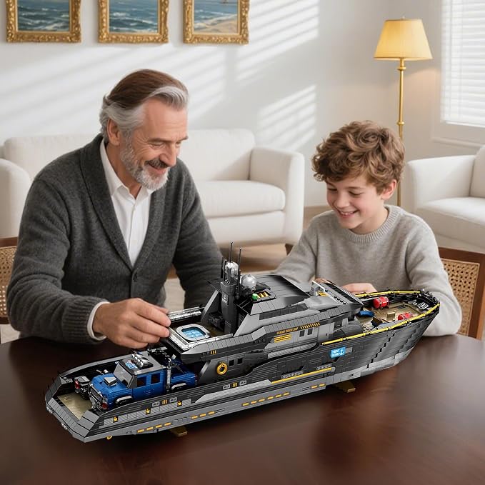 Reobrix Luxury Yacht Building Block Set for Adult 66103, Cruise Ship Building Toy Boat Model Kit, Yacht Collectible Display Decorations Gift for Adult Boys Girls Kids 14+ (4421PCS)