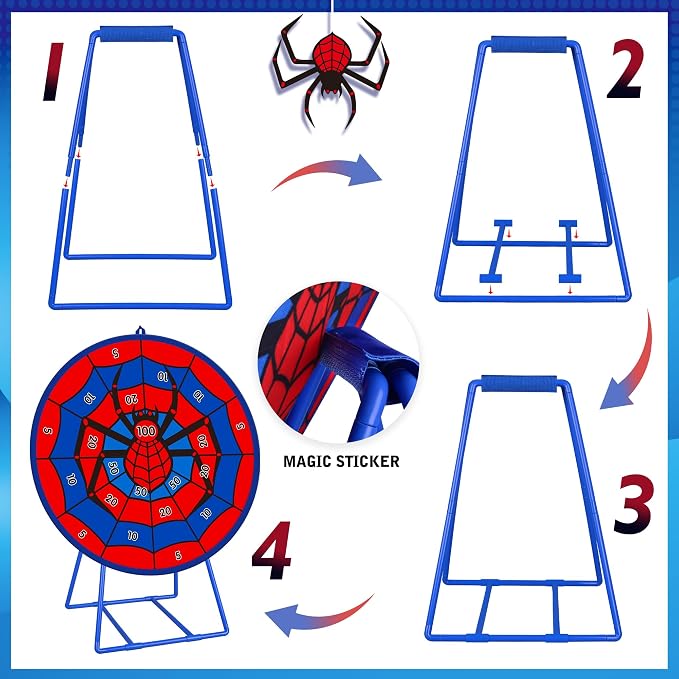 Large Dart Board for Kids, Kids Double-Sided Dart Board with Sticky Balls and Darts, Indoor/Outdoor Sport Fun Party Play Game Toys, Gifts for 3 4 5 6 7 8 9 10 11 12 Year Old Boys Girls