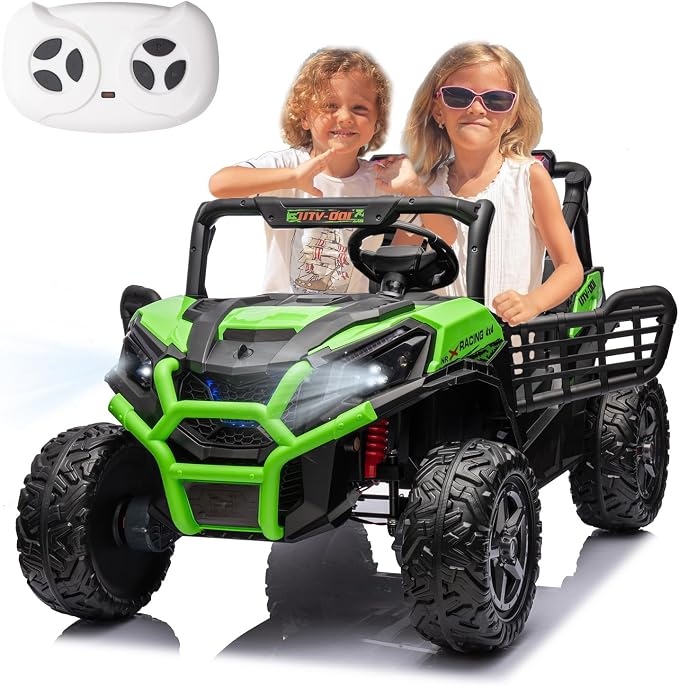 4WD UTV 24V Ride On Toys for Big Kids Ride On 2 Seater Ride On Toys Kids | 2 Seater Ride On Car for Kids Side-by-Side UTV Electric Cars for Kids Electric Ride Car Ride On Toys for Kids 4-8
