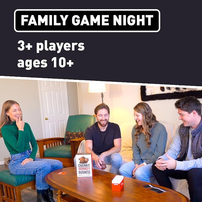 Chunky Monkey Business Party Game – Funny Word Guessing & Fast-Paced Family Game, Hilarious Riddle & Phrase Game for Kids, Teens & Adults, 3–6 Players Ages 10+
