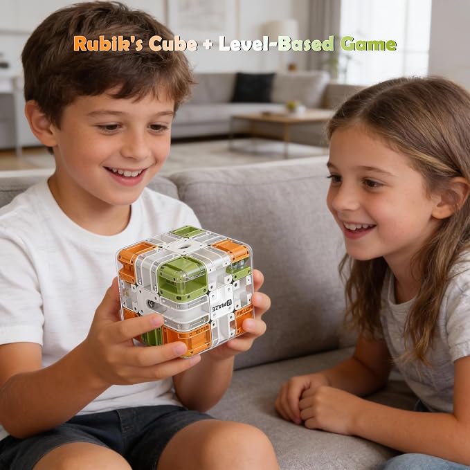 3D Labyrinth Puzzle Maze Cube - 3D Cube Puzzle for Kids 5-8 8-12, Improve Spatial Recognition and Cultivate Logical Thinking, Portable Brain Teaser for Kids & Adults (Ages 5+)‌ Boys & Girls Gifts