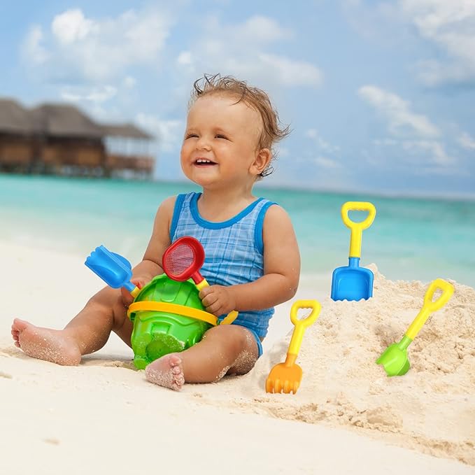 Skylety 8 Pieces Sand Shovels for Kids Colorful Plastic Rake Summer Beach Sand Sifter Shovel for Planting Digging Garden Tool Travel Beach Essentials