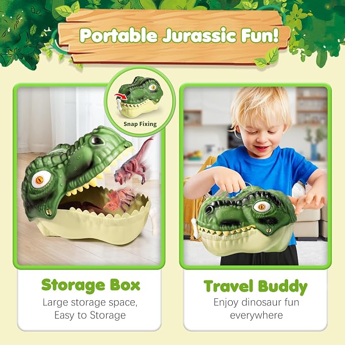 Dinosaur Toys for Kids 3-5,45PCS Realistic Jurassic Dinosaurs Figures with Eggs&Trees&Fence Playset to Create a Dino World,Educational Figures, Great Gift for Toddler Boys & Girls