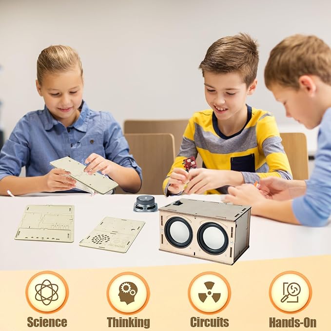 STEM Toys for Ages 8-13 Stocking Stuffers Teen Gifts for 9 10 11 12 14 15 Year Old Boys Girls Kids Science Engineering Kit Circuit DIY Electronics Project Building Speaker Radio Summer Camp Activities